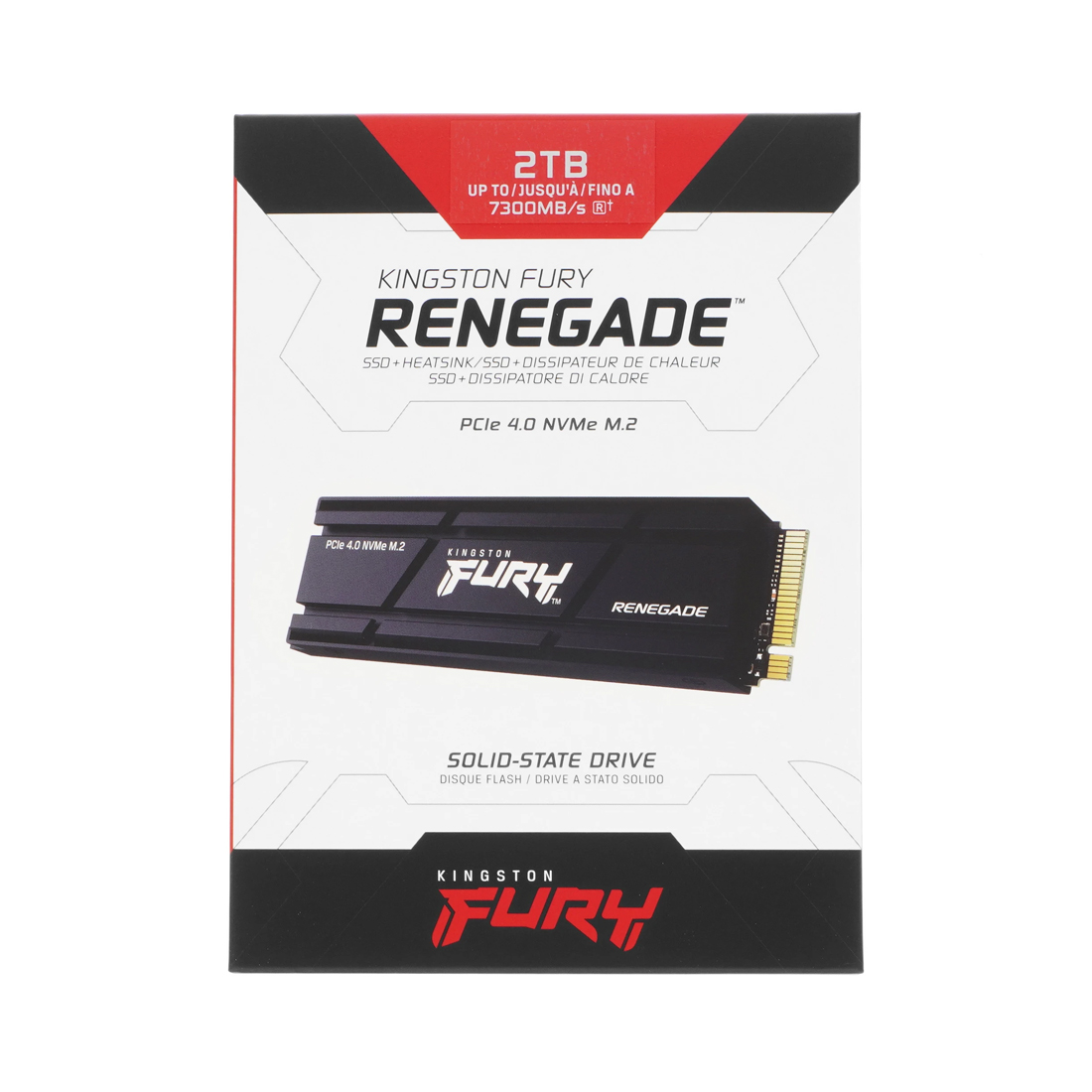 Твердотельді накопитель SSD Kingston FURY Renegade SFYRDK/2000G, 2000 GB, M.2 NVMe PCIe 4.0, 7300/7000 Мб/с жылу экранымен