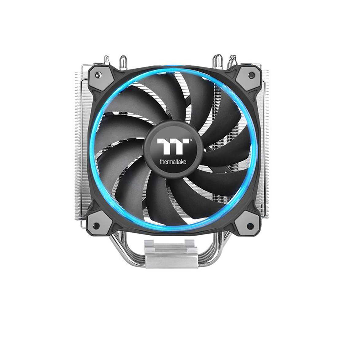 Кулер для процессора, Thermaltake, Riing Silent 12 RGB Sync, CL-P052-AL12SW-A, CPU Socket и Intel LGA 2066/2011-3/2011/1366/1200/1156/115x/775 и AMD AM4/FM2/FM1/AM3+/AM3/AM2+/AM2, TDP 150W, RGB 120мм вентилятор, 500-1500 об/м, 53 CFM, 22 dB(A), 4pin, 159х140х74мм, Серебристый