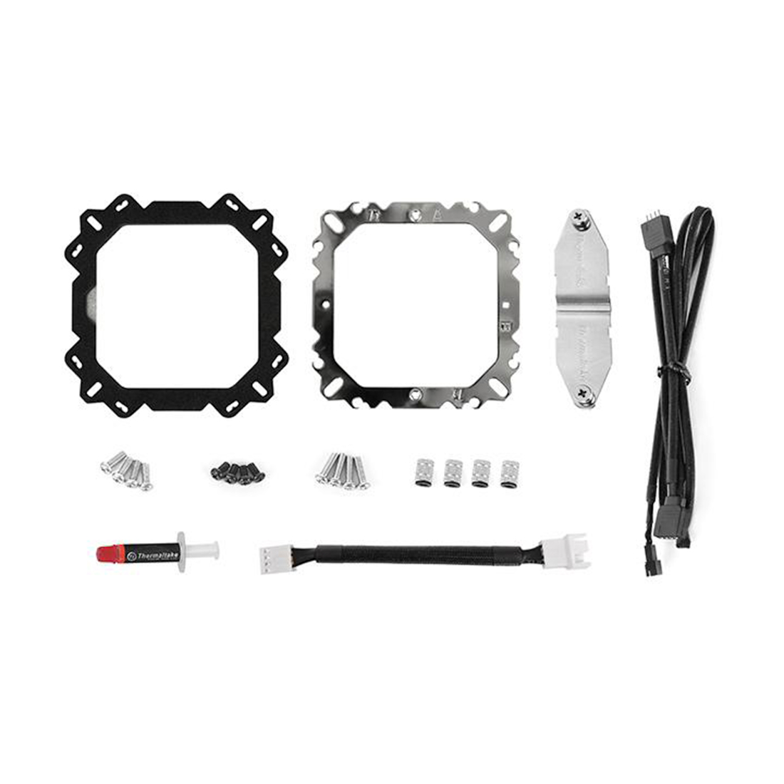 Кулер для процессора, Thermaltake, Riing Silent 12 RGB Sync, CL-P052-AL12SW-A, CPU Socket и Intel LGA 2066/2011-3/2011/1366/1200/1156/115x/775 и AMD AM4/FM2/FM1/AM3+/AM3/AM2+/AM2, TDP 150W, RGB 120мм вентилятор, 500-1500 об/м, 53 CFM, 22 dB(A), 4pin, 159х140х74мм, Серебристый