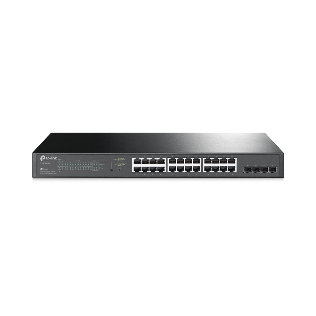Коммутатор, TP-Link, SG2428P, JetStream гигабитный Smart коммутатор на 24 порта PoE+ и 4 SFPслота, Управляемый, РоЕ 250W