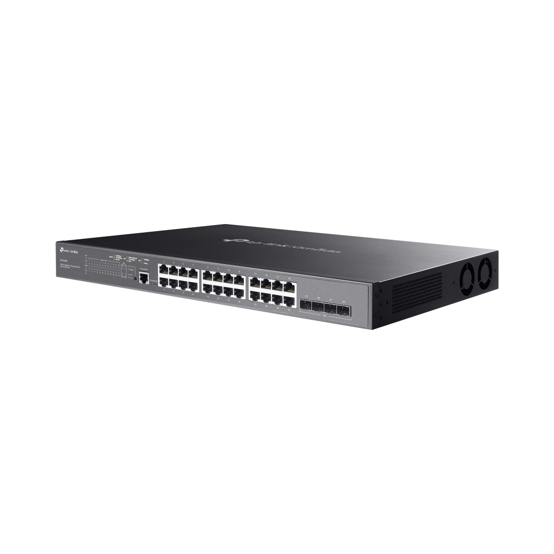 Коммутатор, TP-Link, SG3428MP, JetStream, управляемый L2+, 24 порта 10/100/1000М (PoE+) , 4 SFP порта, PoE+ бюджет 384Вт
