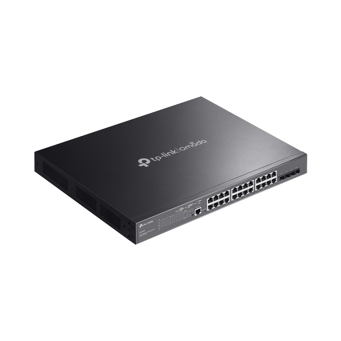 Коммутатор, TP-Link, SG3428MP, JetStream, управляемый L2+, 24 порта 10/100/1000М (PoE+) , 4 SFP порта, PoE+ бюджет 384Вт