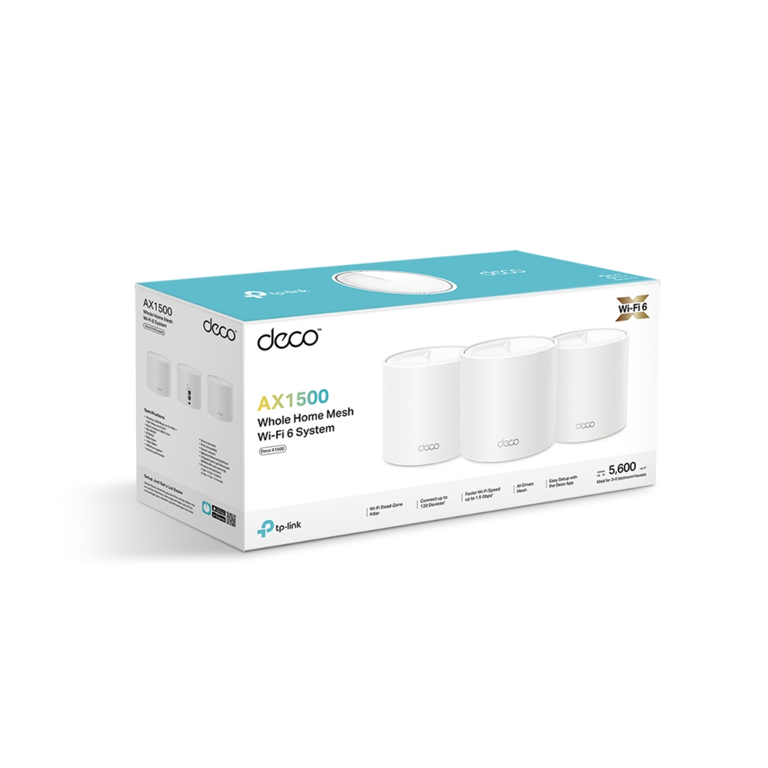 Үйдегі Mesh-Wi-Fi 6 TP-Link Deco X1500 (3-pack)