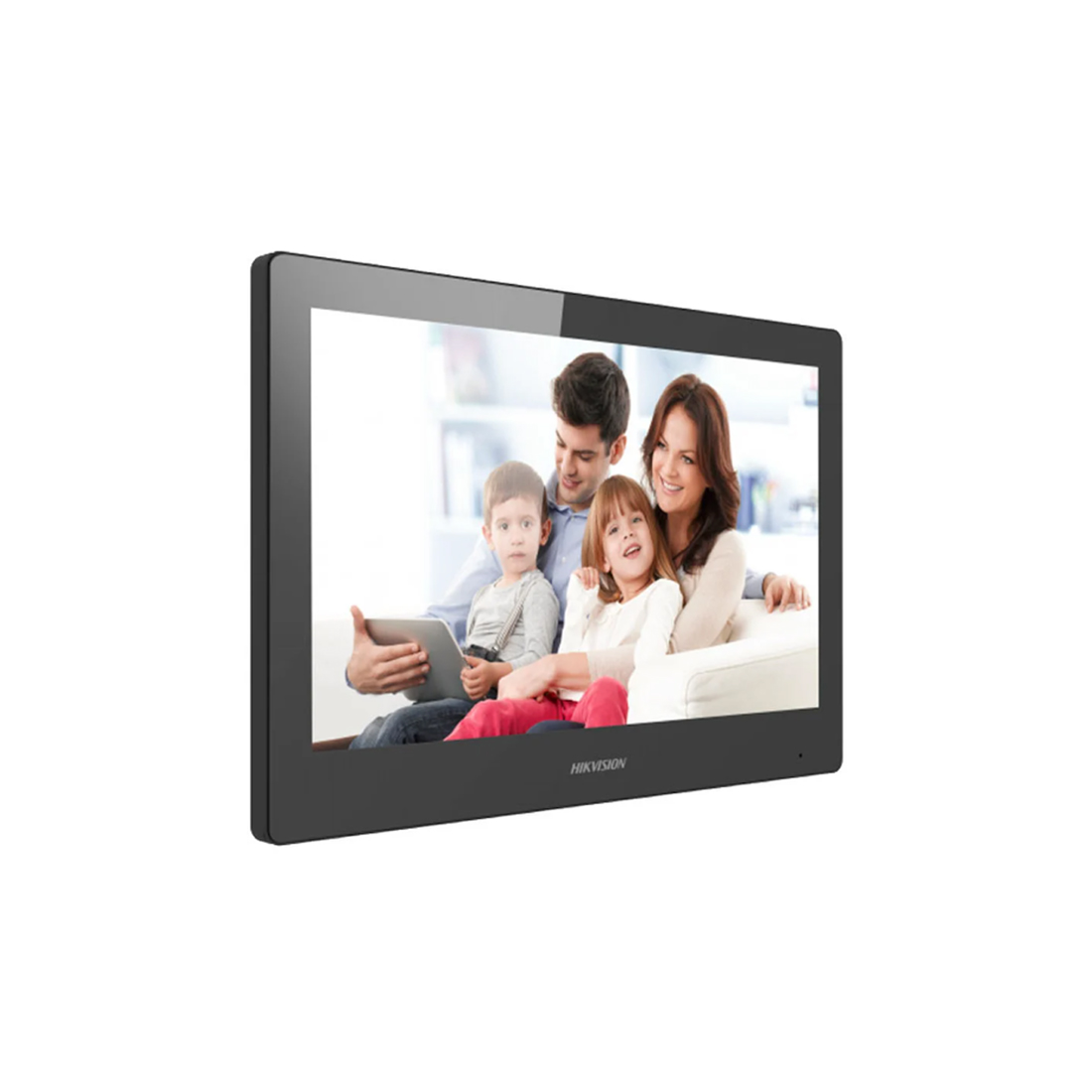 Монитор домофонаб, Hikvision, DS-KH8520-WTE1(Black), 10,1-дюймовый сенсорный TFT-экран, Wi-Fi 802.11b/g/n, встроеный микрофон и динамик, шумоподавление, от -10 °C до 50 °C, 12V DC, PoE