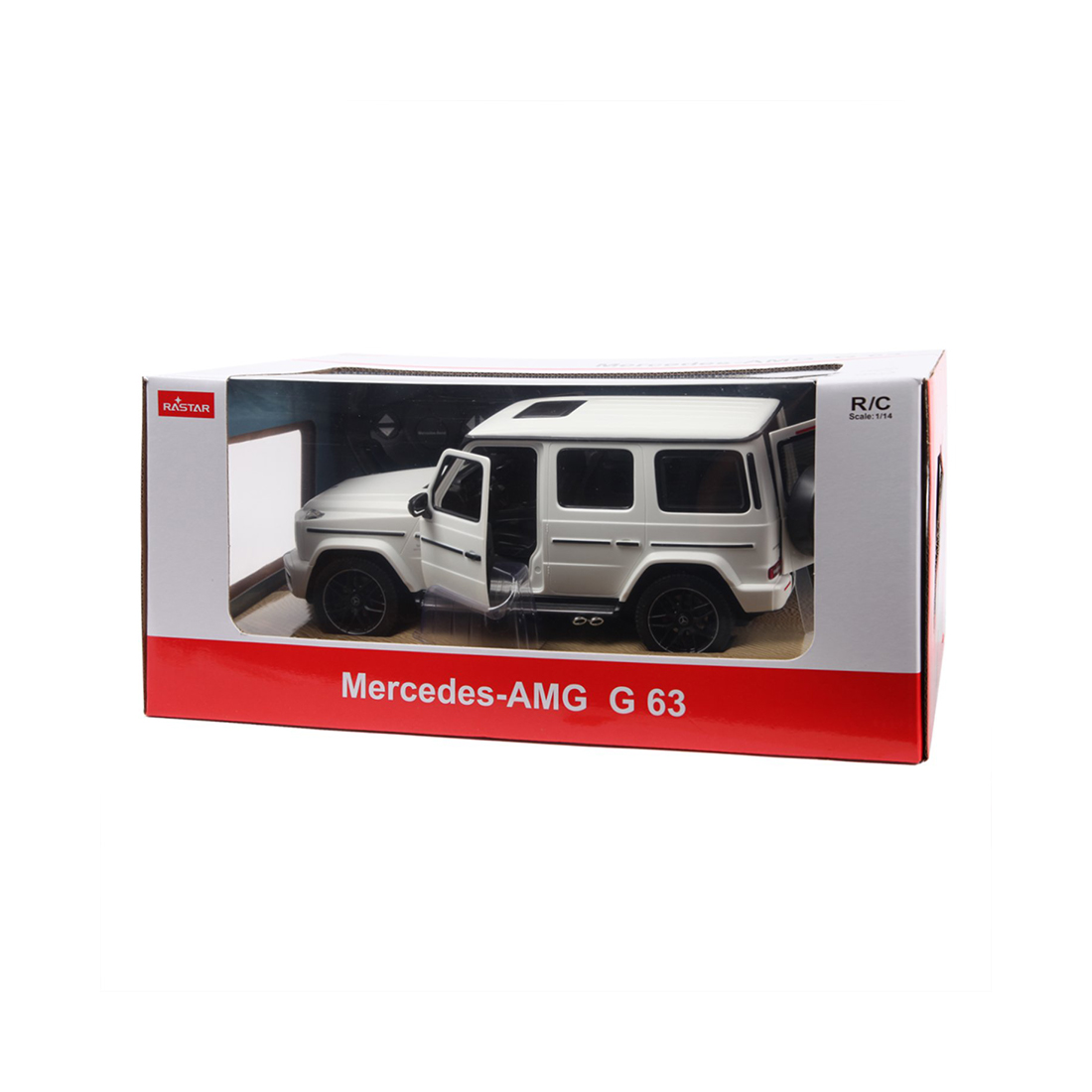 Радиоуправляемая машина, RASTAR, 95700W, 1:14, Mercedes-Benz G63 Gelndewagen, Пластик, Открывающиеся двери, 2.4GHz, Белая