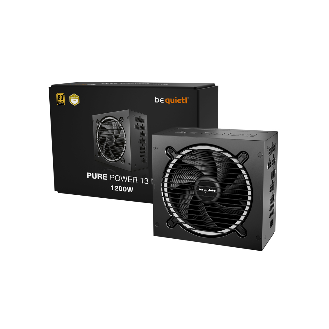 Блок питания, Bequiet!, PURE POWER 13 M 1200W, BP029EU, 1200W, ATX 3.1, ATX, 120мм, Модульный, 20+4 pin, 4*PCI-E 6+2 pin, 6*SATA, 4+4 pin, 284 x 220 x 100 мм, Black