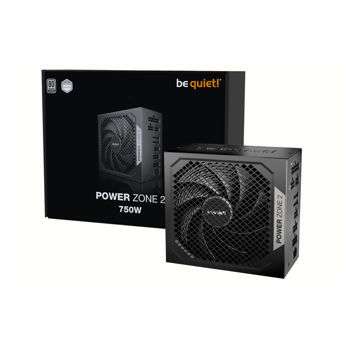 Блок питания, Bequiet! , BP006EU, POWER ZONE 2, 750W, Platinum, APFC, 20+4 pin, 1*4+4pin, 6*Sata, 1*Molex, 1*PCI-E 6+2 pin, 1*PCI-E 12+4pin, Вентилятор 14см, 160*150*86 см, Черный