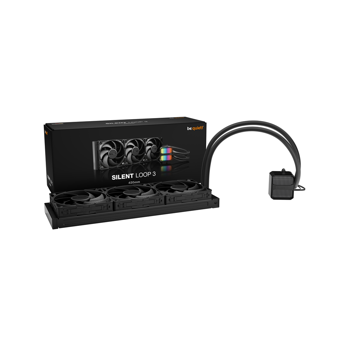 Кулер с водяным охлаждением, Bequiet!, BW026, Intel: LGA 1851/ 1700 / 1200 / 115X, AMD: AM5 / AM4, 3*140мм, 1900 об/мин, 78.4 CFM, 34.3 dB(A), 45714052мм, Черный