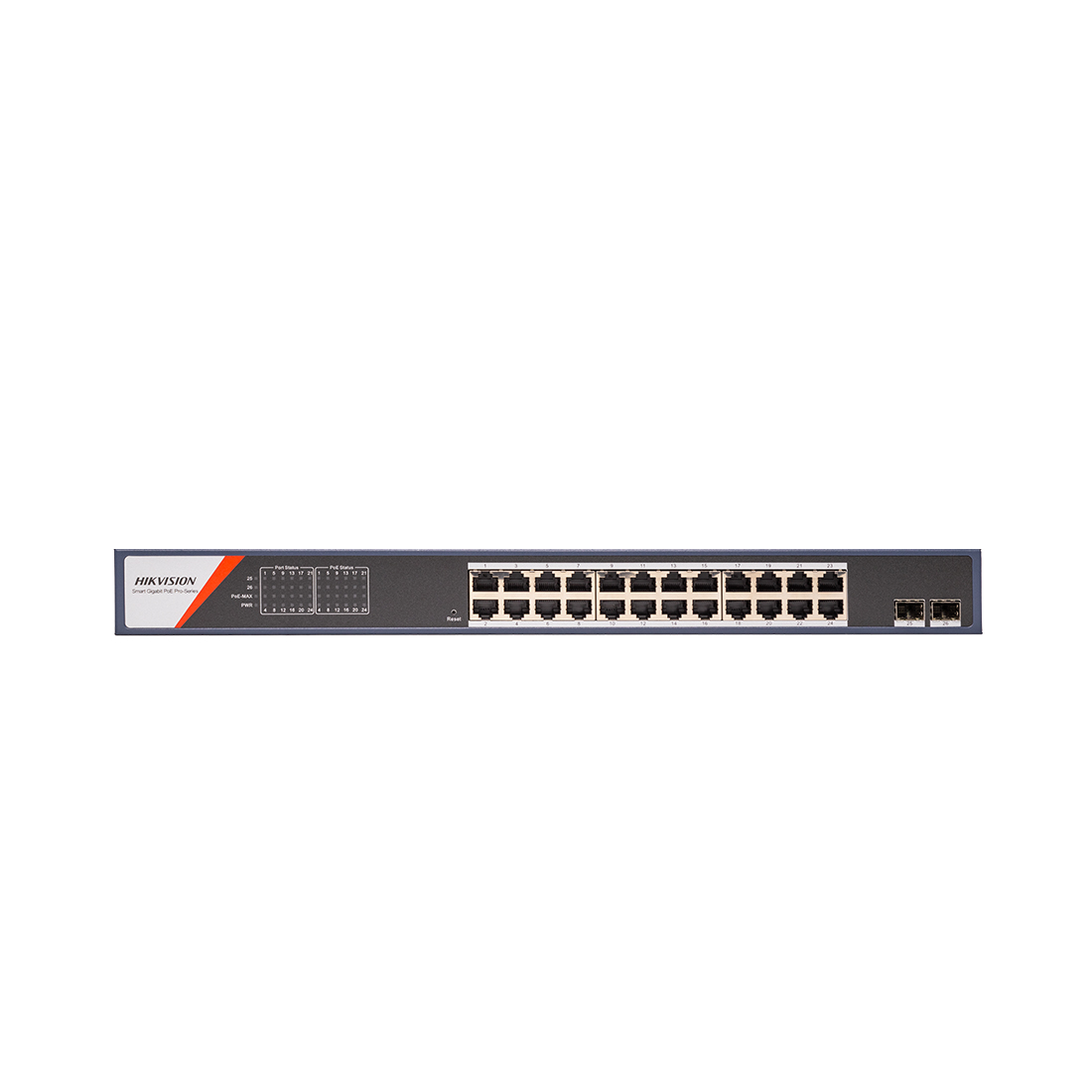 Коммутатор, Hikvision, DS-3E1526P-SI-24P2F, 24 гигабитных порта Smart PoE, 2 SFP-порта