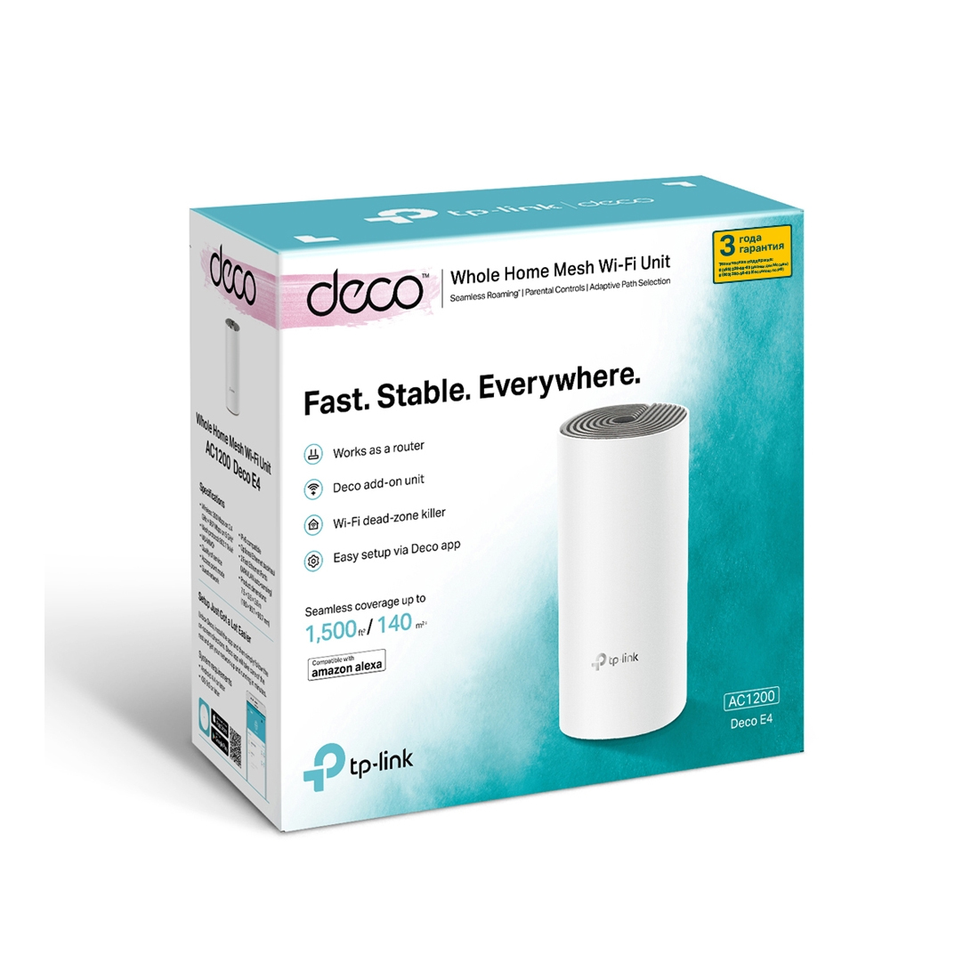 Сымсыз MESH-Wi-Fi жүйесі TP-Link Deco E4 (1-pack)