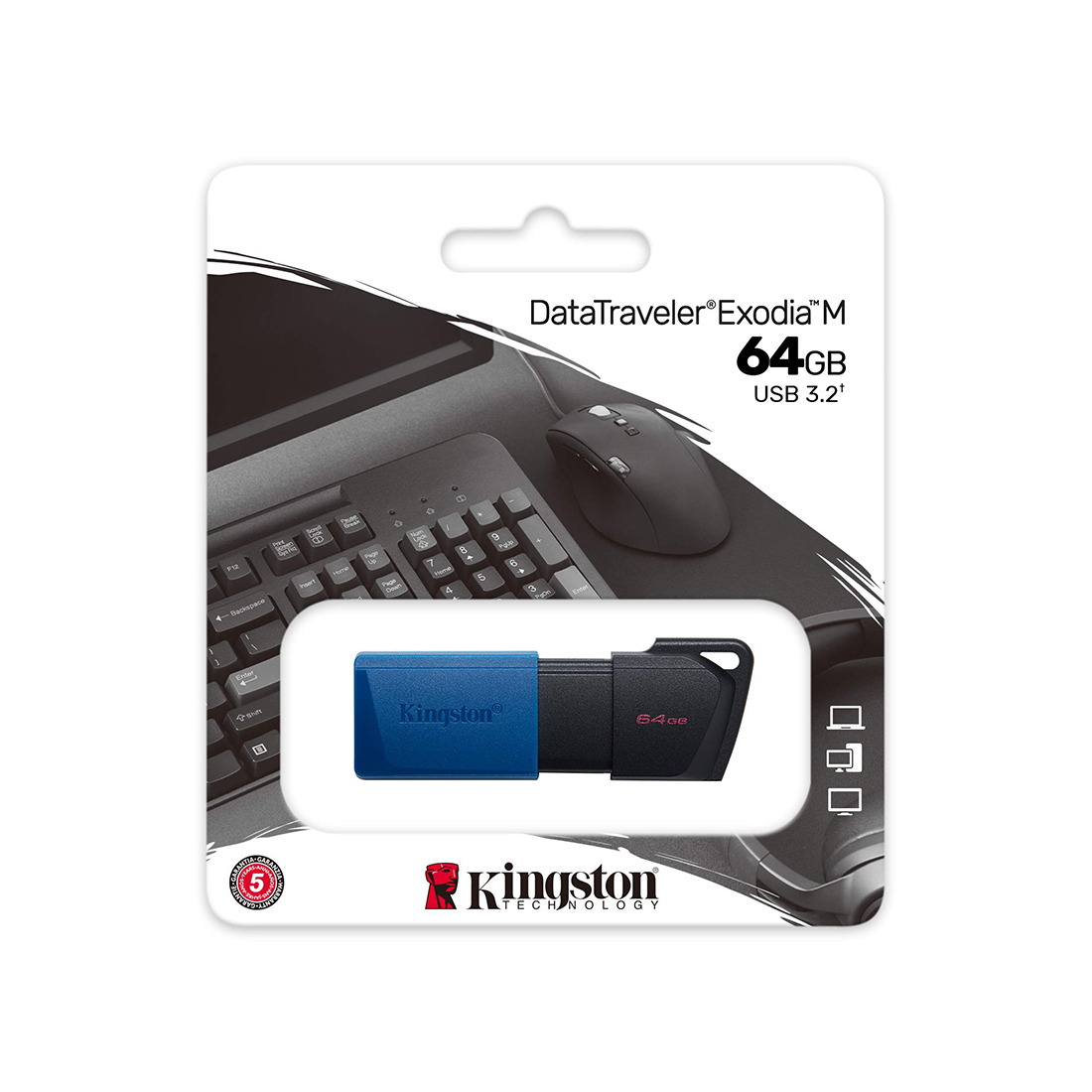 USB-накопитель, Kingston, DTXM/64GB, 64GB, USB 3.2, Синий
