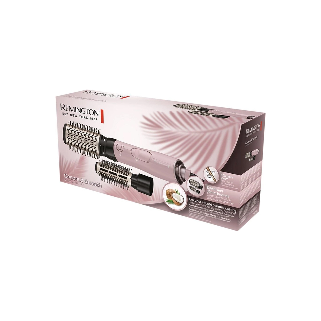 Фен-щетка, Remington, AS5901, Мощность 1000 Вт, Количество скоростей 2, Материал покрытия керамика, Режимы и функции: ионизация, холодное обдувание