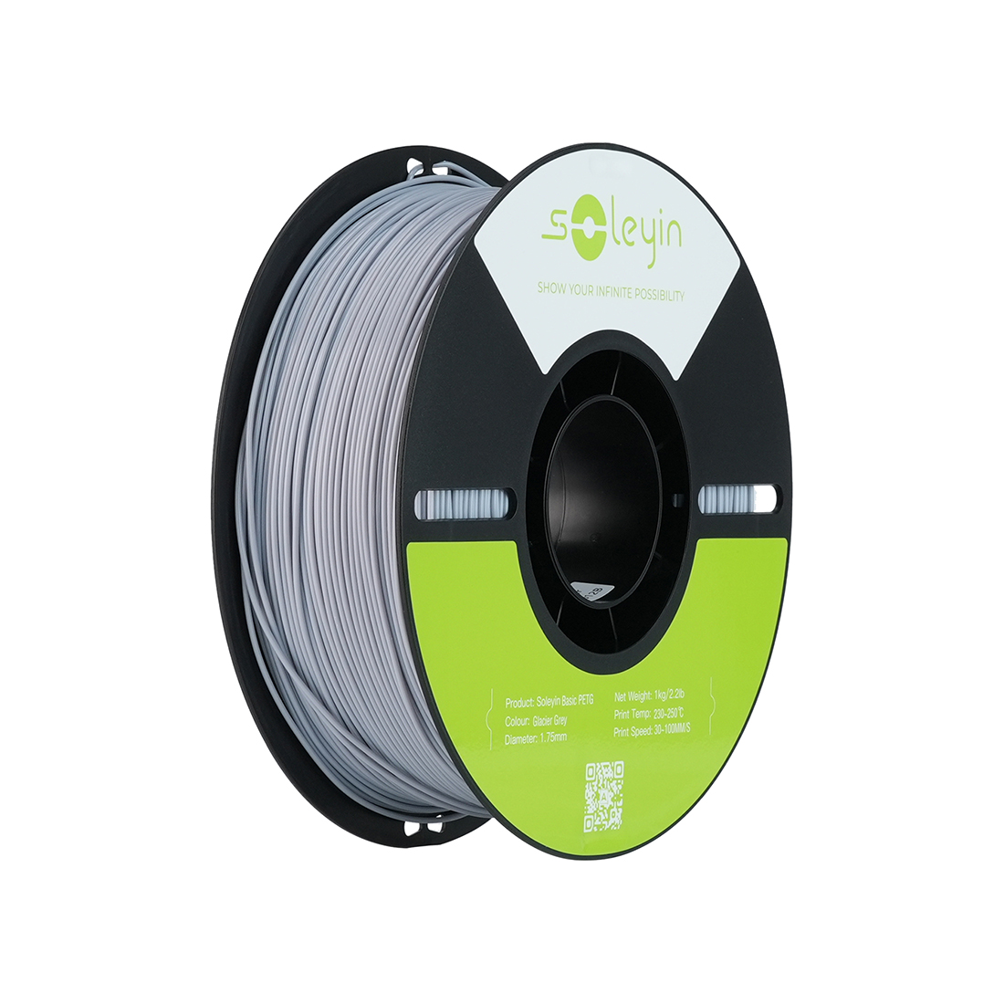 3D-баспа үшін филамент Creality Soleyin Basic PETG 1 кг Glacier Grey