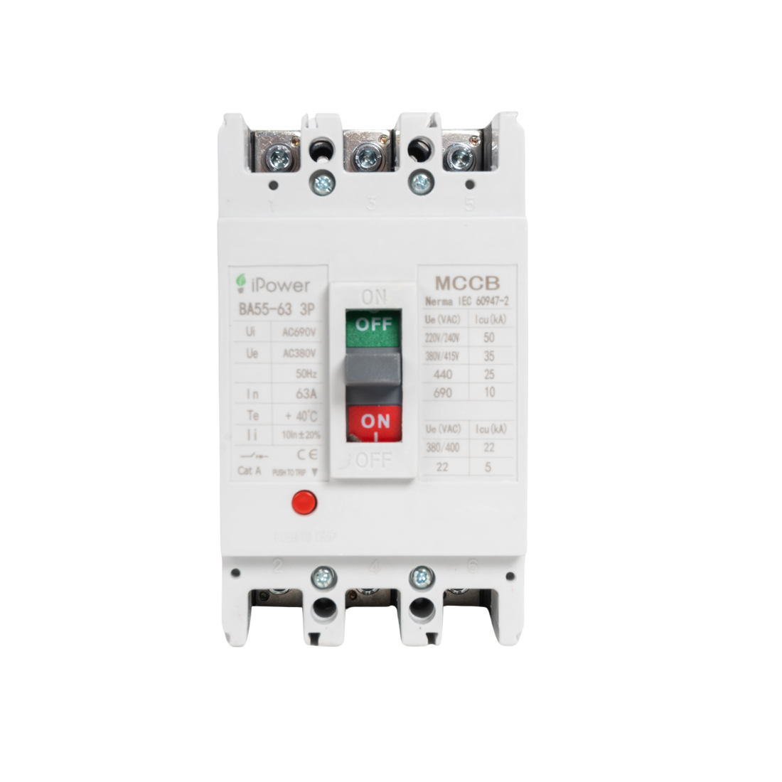 Автоматический выключатель, iPower, ВА55-63 3P 63A