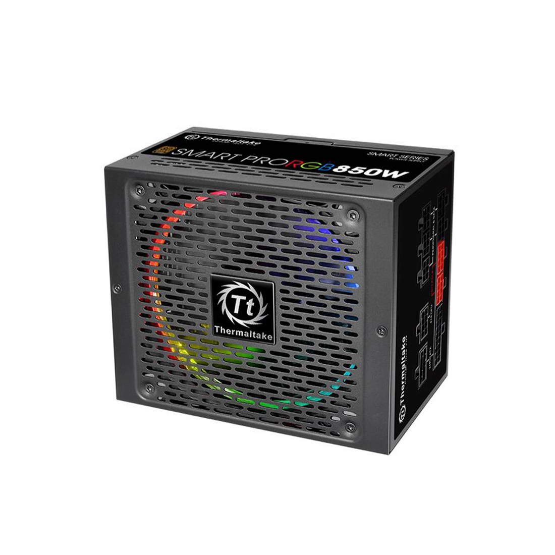 Блок питания, Thermaltake, Smart Pro RGB 850W, PS-SPR-0850FPCBEU-R, 850W, ATX, Bronze, APFC, 20+4 pin, 4+4pin, 9*Sata, 6*Molex, 4*PCI-E 6+2 pin, FDD, Modular, Вентилятор RGB 14 см, Чёрный