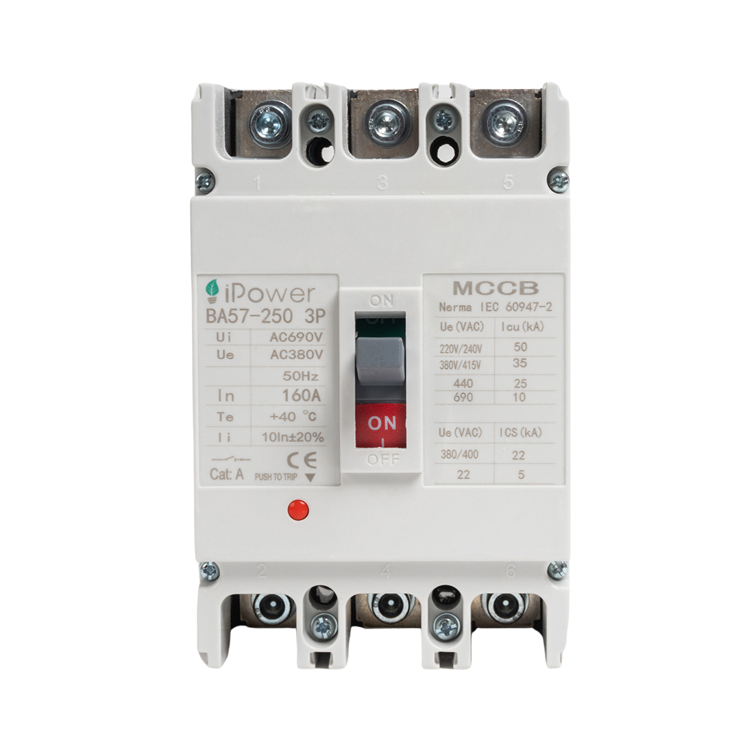Автоматический выключатель, iPower, ВА57-250 3P 160A