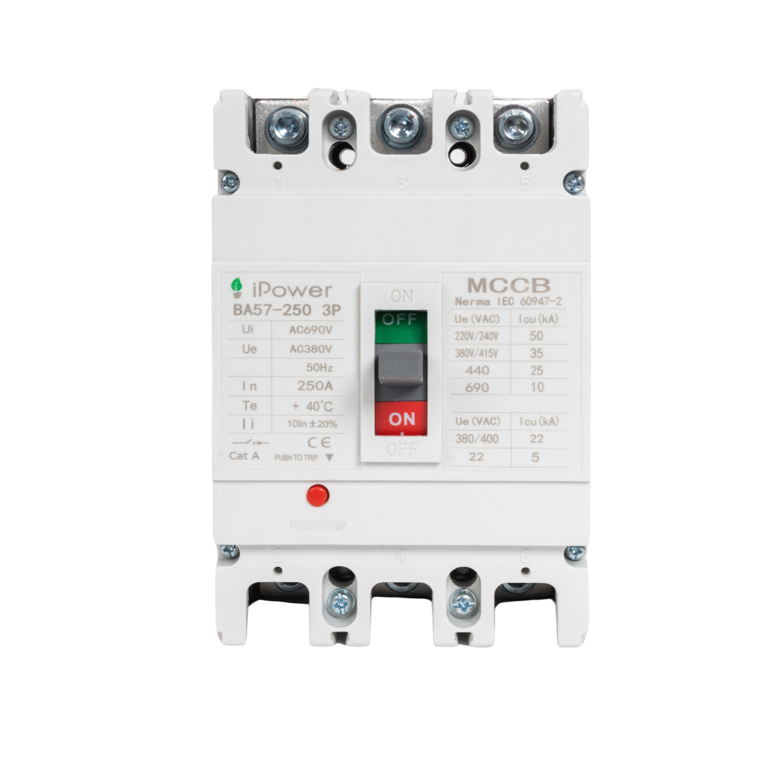 Автоматический выключатель, iPower, ВА57-250 3P 250A