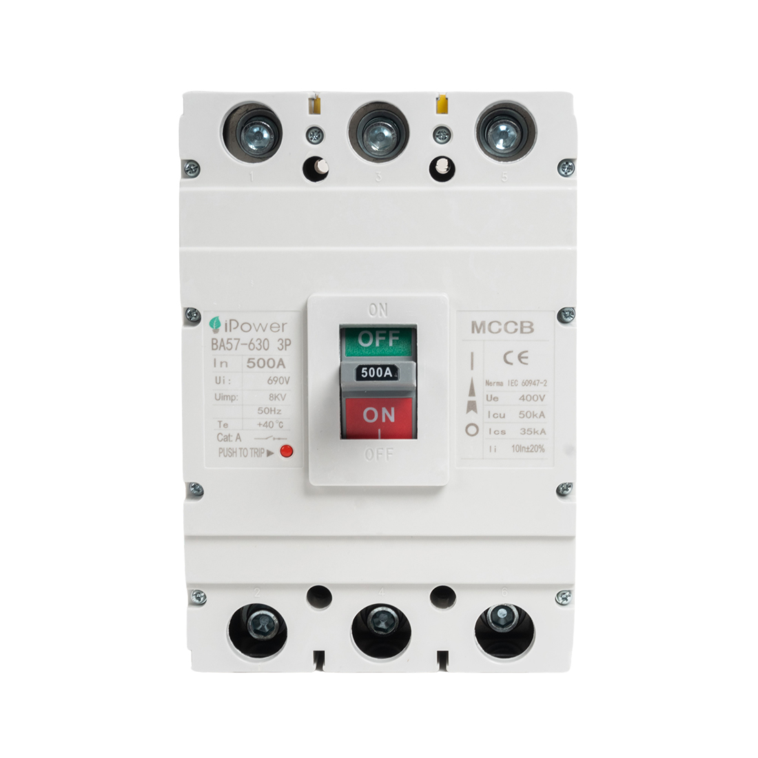 Автоматический выключатель, iPower, ВА57-630 3P 500A