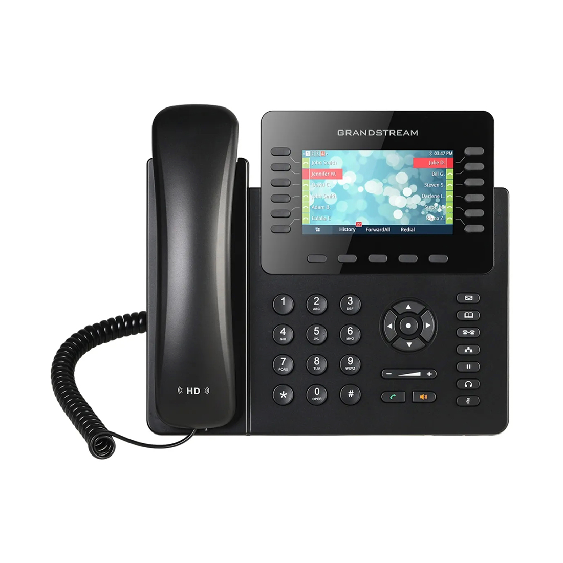IP телефон, Grandstream, GXP2170, 6 SIP-аккаунтов, 12 линий, 48 виртуальных клавиш BLF, 2x GbE PoE, цветной ЖК-дисплей 480x272 (4.3 дюйма), 48 виртуальных клавиш BLF, поддержка GXP2200EXT, блок питания 12 В/1 А