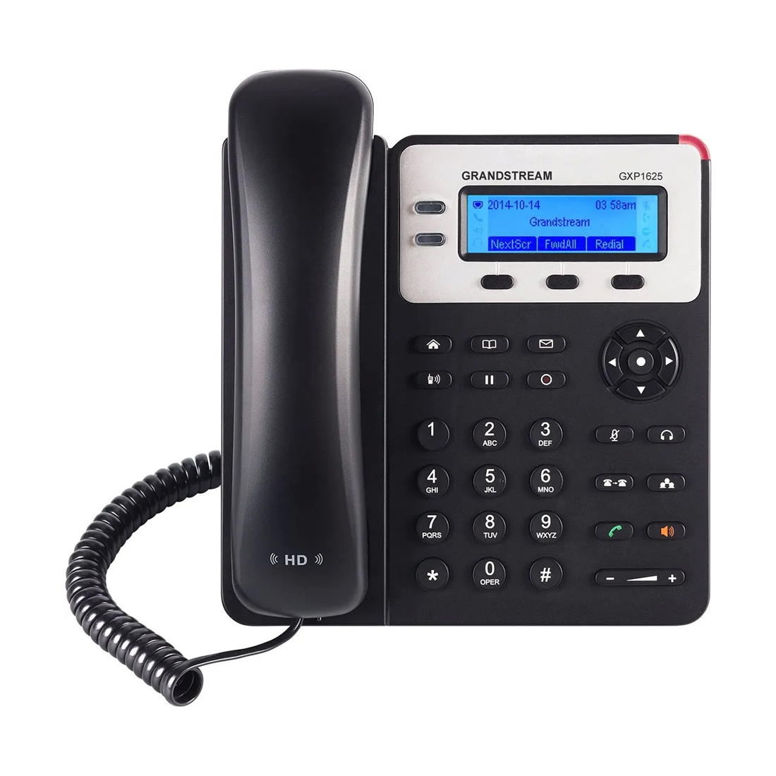 IP телефон, Grandstream, GXP1620, 2 SIP- аккаунта, 2 линии, 2 порта Ethernet 10/100 без PoE, 3-х сторонняя конференц-связь, ЖК-дисплей 132x48 (2.95 дюйма) с подсветкой, блок питания 5 В/0.6 А