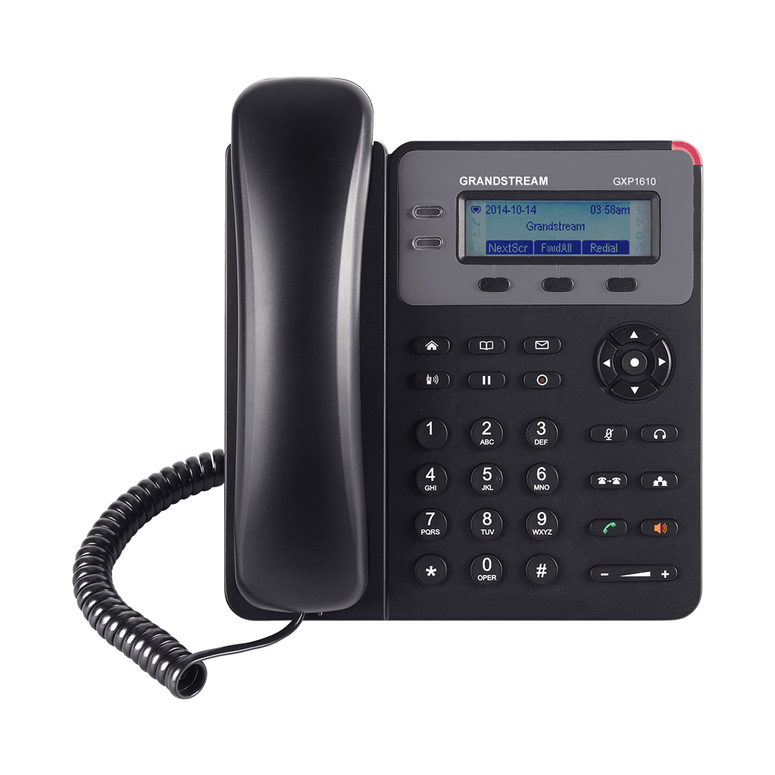 IP телефон, Grandstream, GXP1615, 2 SIP- аккаунта, 2 линии, 2 порта Ethernet 10/100 PoE, 3-х сторонняя конференц-связь, ЖК-дисплей 132x48 (2.95 дюйма), блок питания 5 В/0.6 А