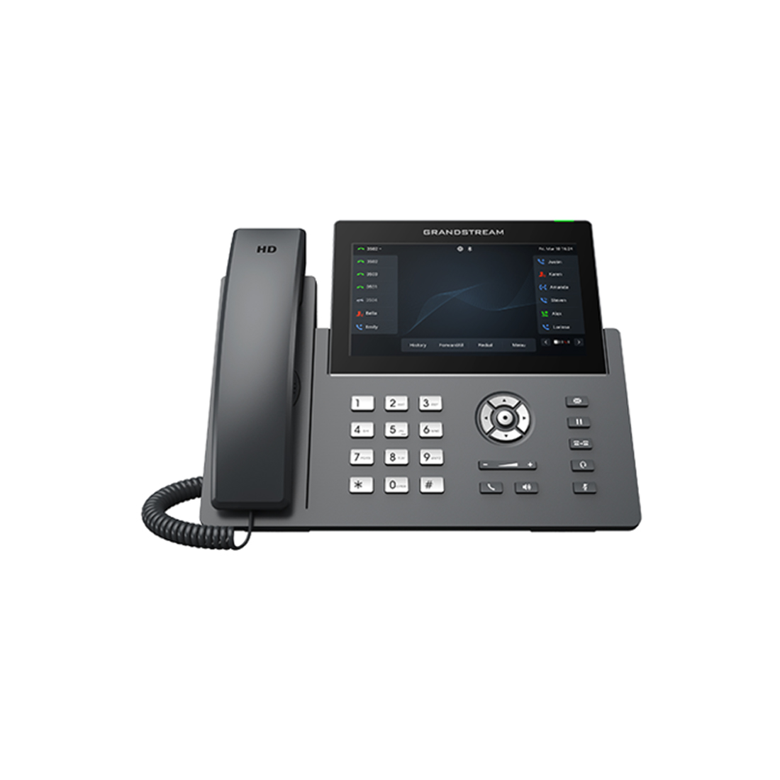 IP телефон, Grandstream, GRP2670,16 SIP аккаунтов, 12 линий, 7" (1024600) мультитач экран, PoE, (2GbE)Gigabit Ethernet, до 4-х GBX20, USB, Wi-Fi, Bluetooth, блок питания 12 В/1 А