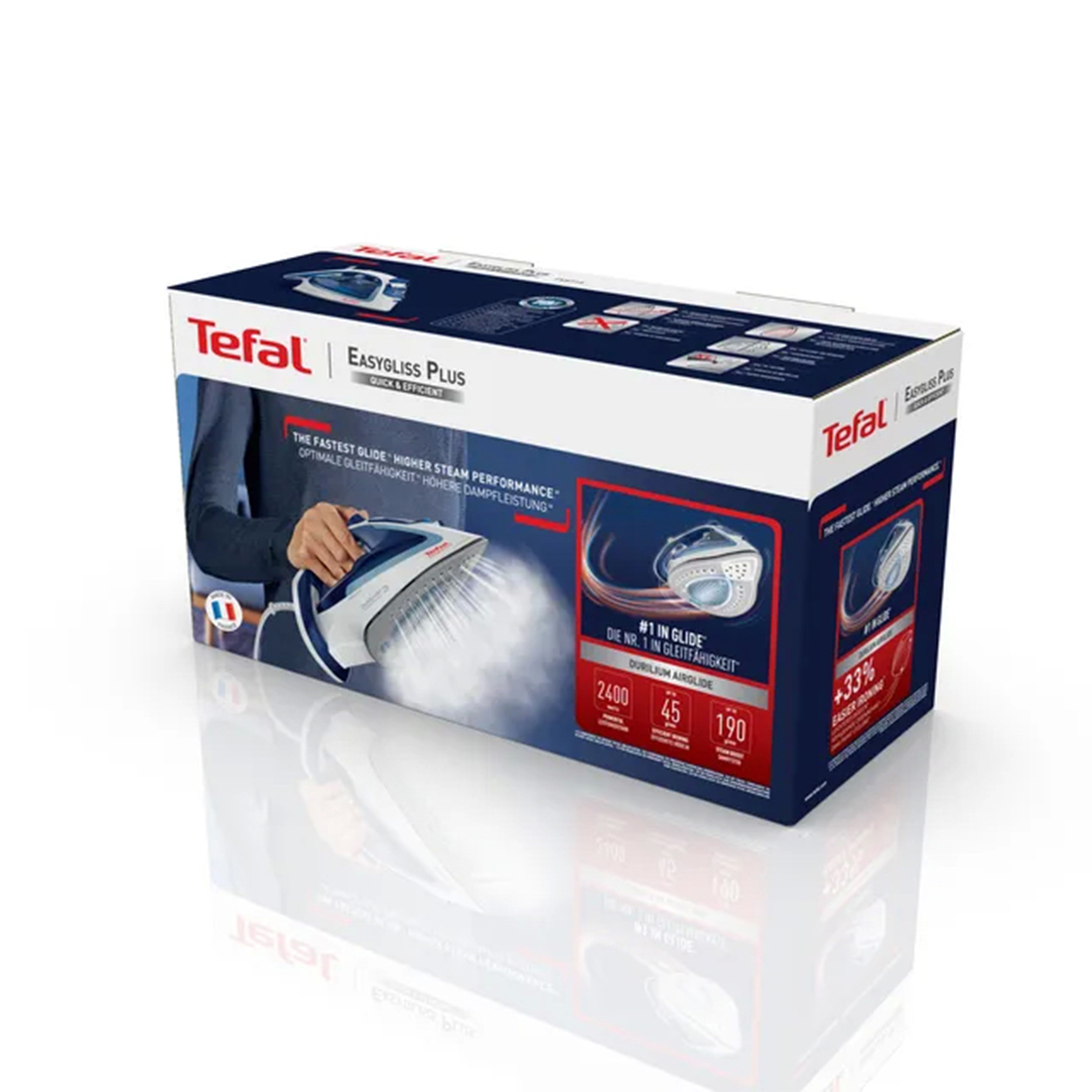 Утюг, Tefal, FV5715E0, Мощность 2400 Вт, Паровой удар 190 г/мин, Подача пара 45 г/мин, Материал подошвы Durilium Airglide, Синий