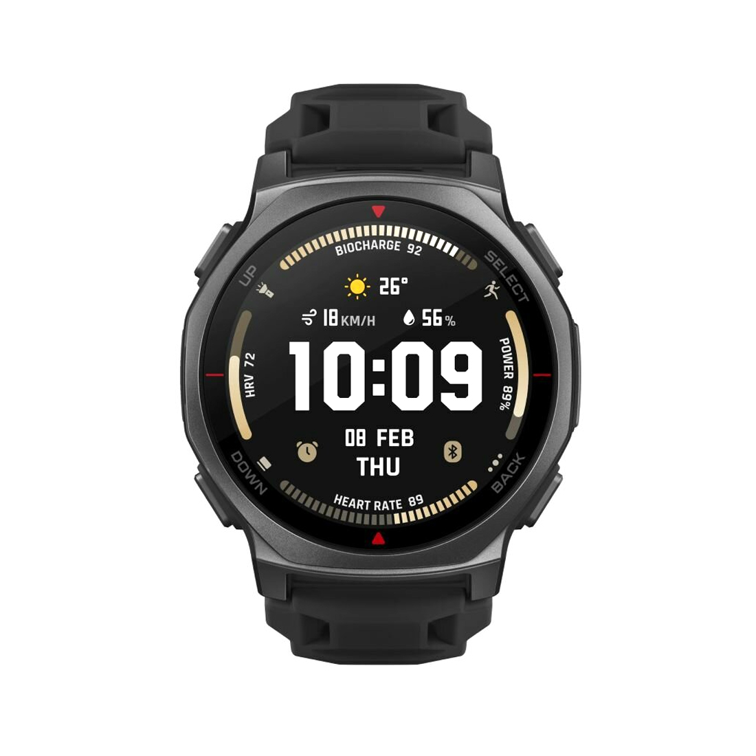 Смарт часы, Amazfit, T-Rex 3 Pro A2549, HD-дисплей AMOLED 1.5 дюйма, Разрешение 480*480 pixel, GPS, GLONASS, Beidou, Galileo, QZSS, Водонепроницаемые (10 ATM), Аккумулятор 700 мАч, Время работы до 25 дней, Черный