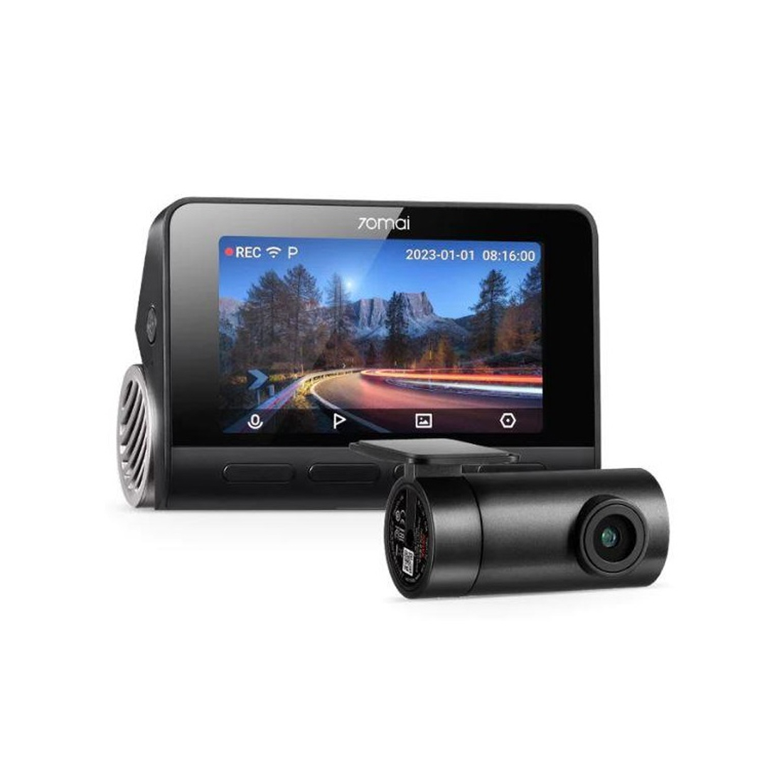 Видеорегистратор, 70Mai, Dashcam A810S Set, STARVIS IMX415, F1.8, 3840*2160 (4К), 500mAh, Дисплей 3.0 Inch, Высококачественные стеклянные линзы, 3-дюймовый IPS-экран, Поддерживает камеру заднего вида RC06, Подключение к приложению 70Mai, G-Sensor, Требование к хранилищу: micro SD (приобретается отдельно), Class 10, максимальный объем — 256 ГБ, Черный