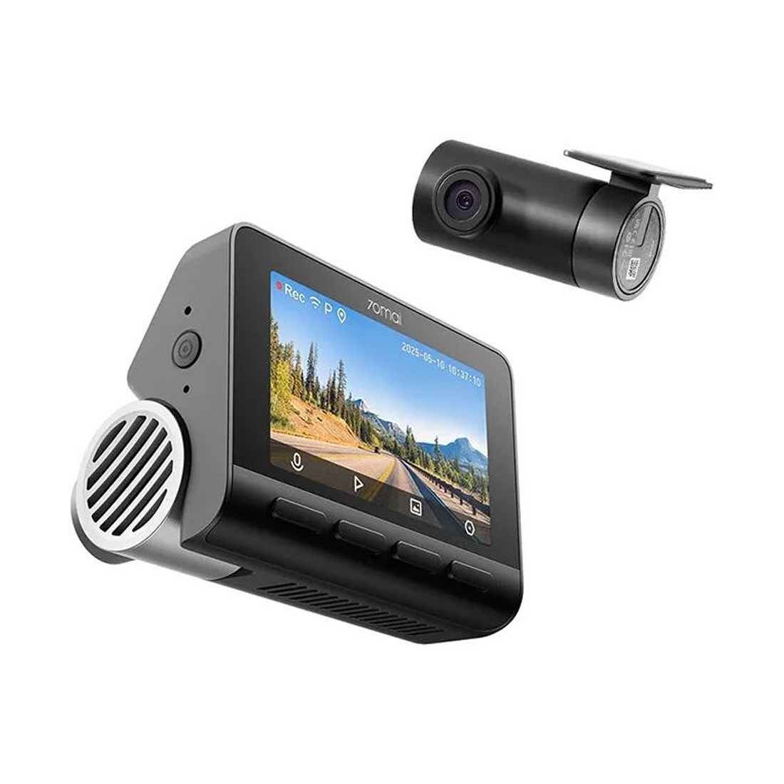 Видеорегистратор, 70Mai, Dashcam A810S Set, STARVIS IMX415, F1.8, 3840*2160 (4К), 500mAh, Дисплей 3.0 Inch, Высококачественные стеклянные линзы, 3-дюймовый IPS-экран, Поддерживает камеру заднего вида RC06, Подключение к приложению 70Mai, G-Sensor, Требование к хранилищу: micro SD (приобретается отдельно), Class 10, максимальный объем — 256 ГБ, Черный