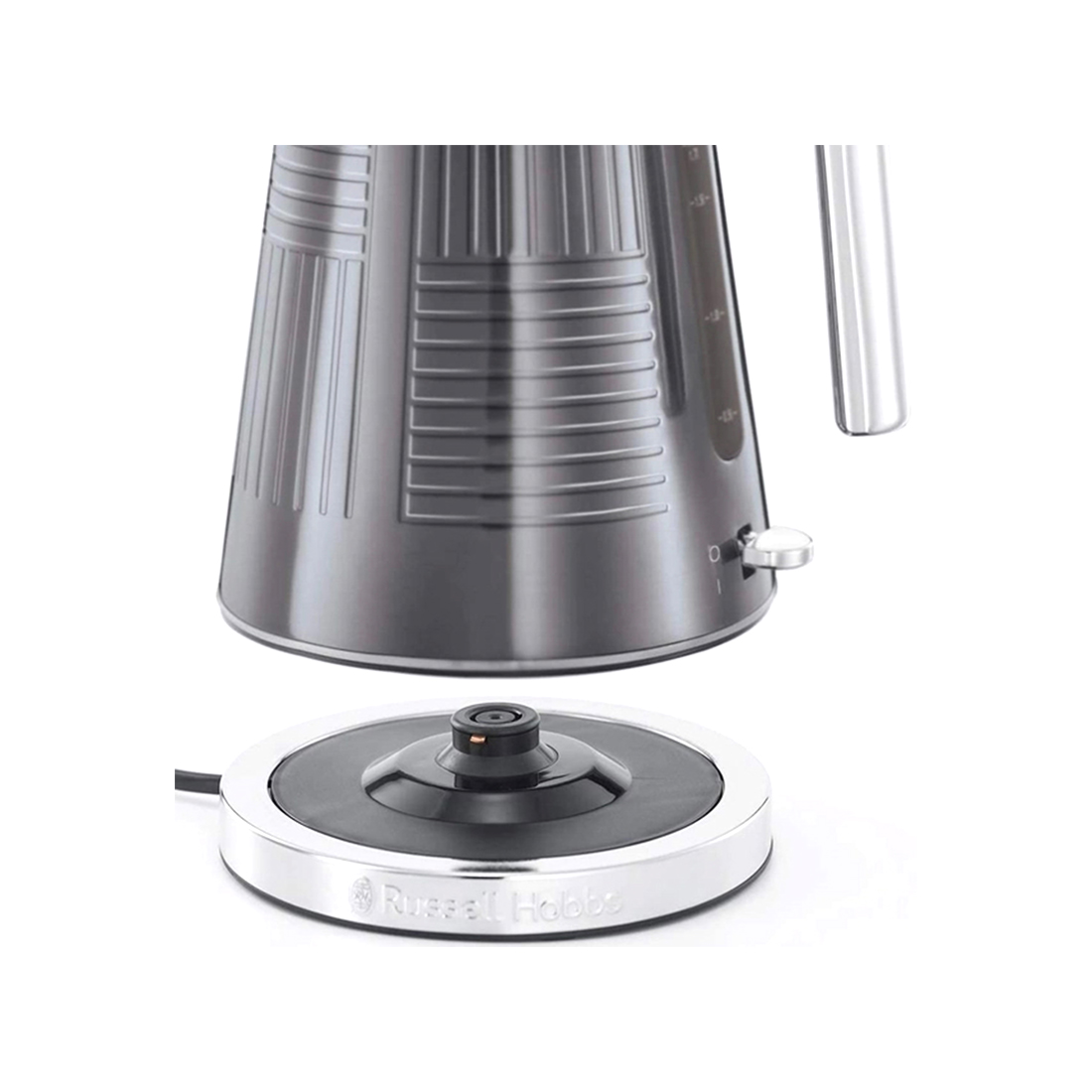 Чайник электрический, Russell Hobbs, 25240-70, Мощность 2400Вт, Объем 1.7л, Нержавеющая сталь, Внутренняя подсветка, Автоотключение: при закипании, при отсутствии воды, при снятии с подставки, Серый