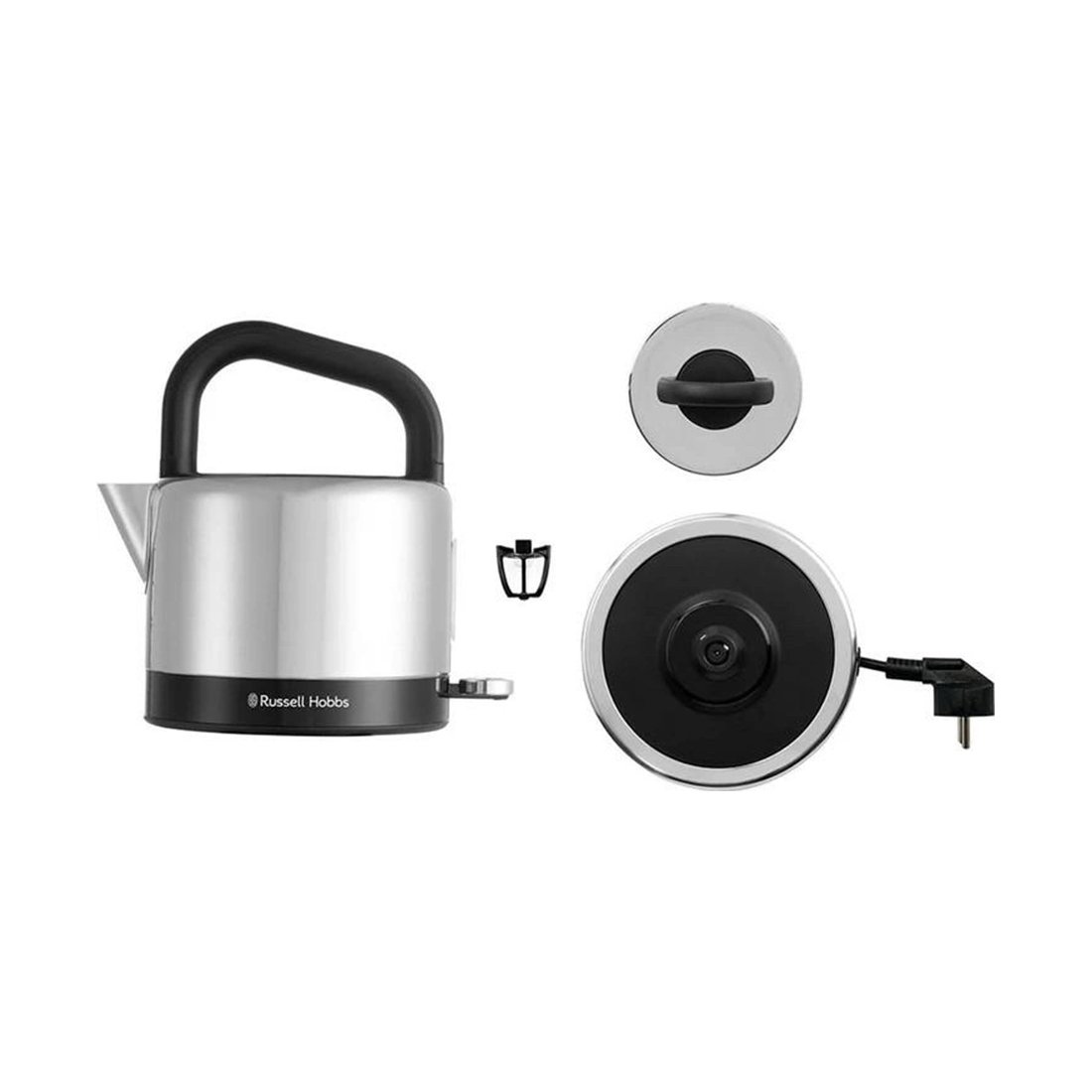 Чайник электрический, Russell Hobbs, 26420-70, Объем 1.5л, Нержавеющая сталь, Установка температуры нагрева 100°C, Защита от перегрева, Выключение при снятии с базы, Мощность 2400W, Серебристый