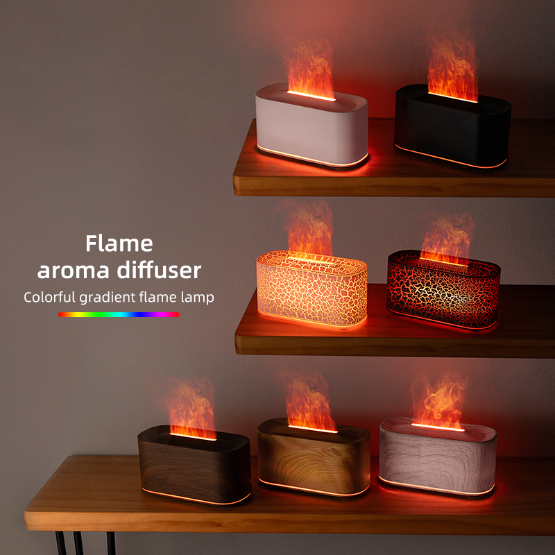 Mood Light Ultrasonic Humidifier Essential Oil for Diffuser for Bedroom Desktop Personal Space With Wood Grain Design