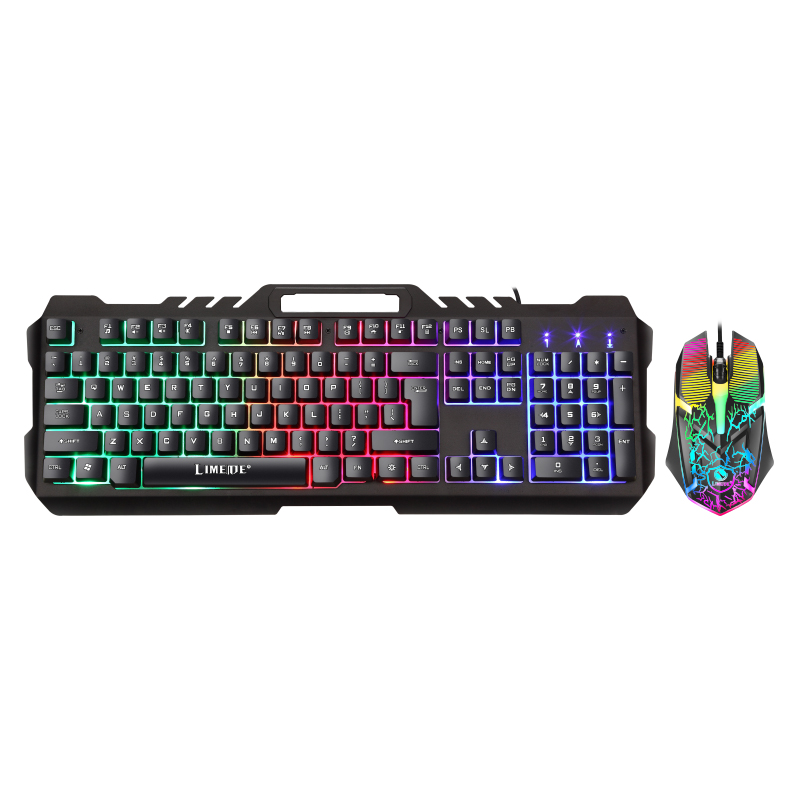 2025 Hot Sale Wired RGB Backlit Gaming Mechanical Keyboard Combo Ergonomic Touch Mouse for Gamers