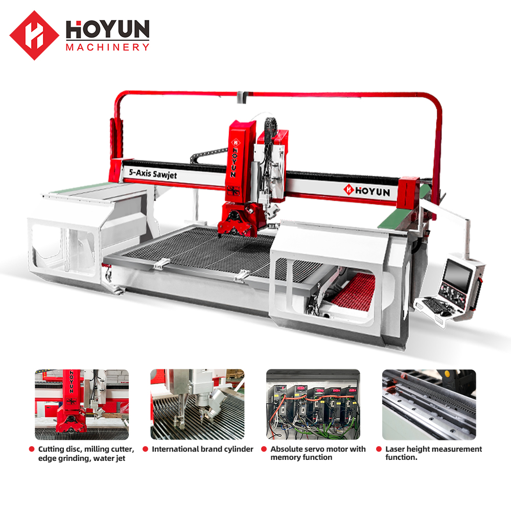 Hongyi Machinery CNC Stone Machinery Desktop High Pressure Waterjet Marble Ceramic Tiles Water Jet CNC Cutting Machine for Sale