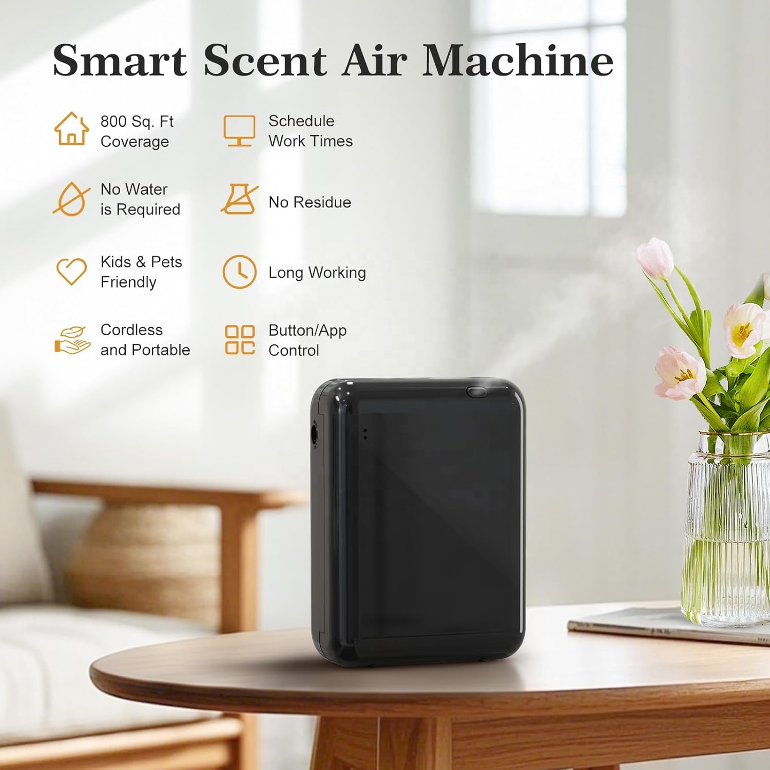 TYLOC Commercial App-Controlled Smart Waterless Eco-Friendly Large Capacity Essential Oil Diffuser Electric Battery Hotel
