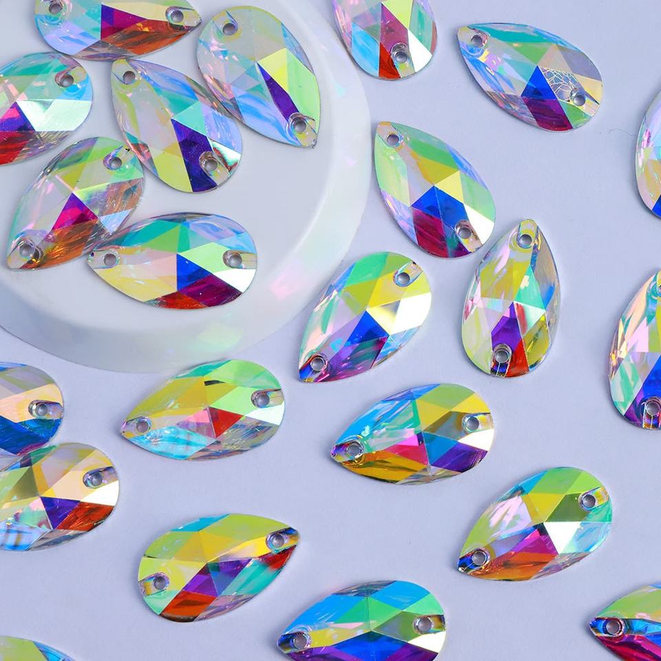Water Drop Hand-sewn Rhinestones