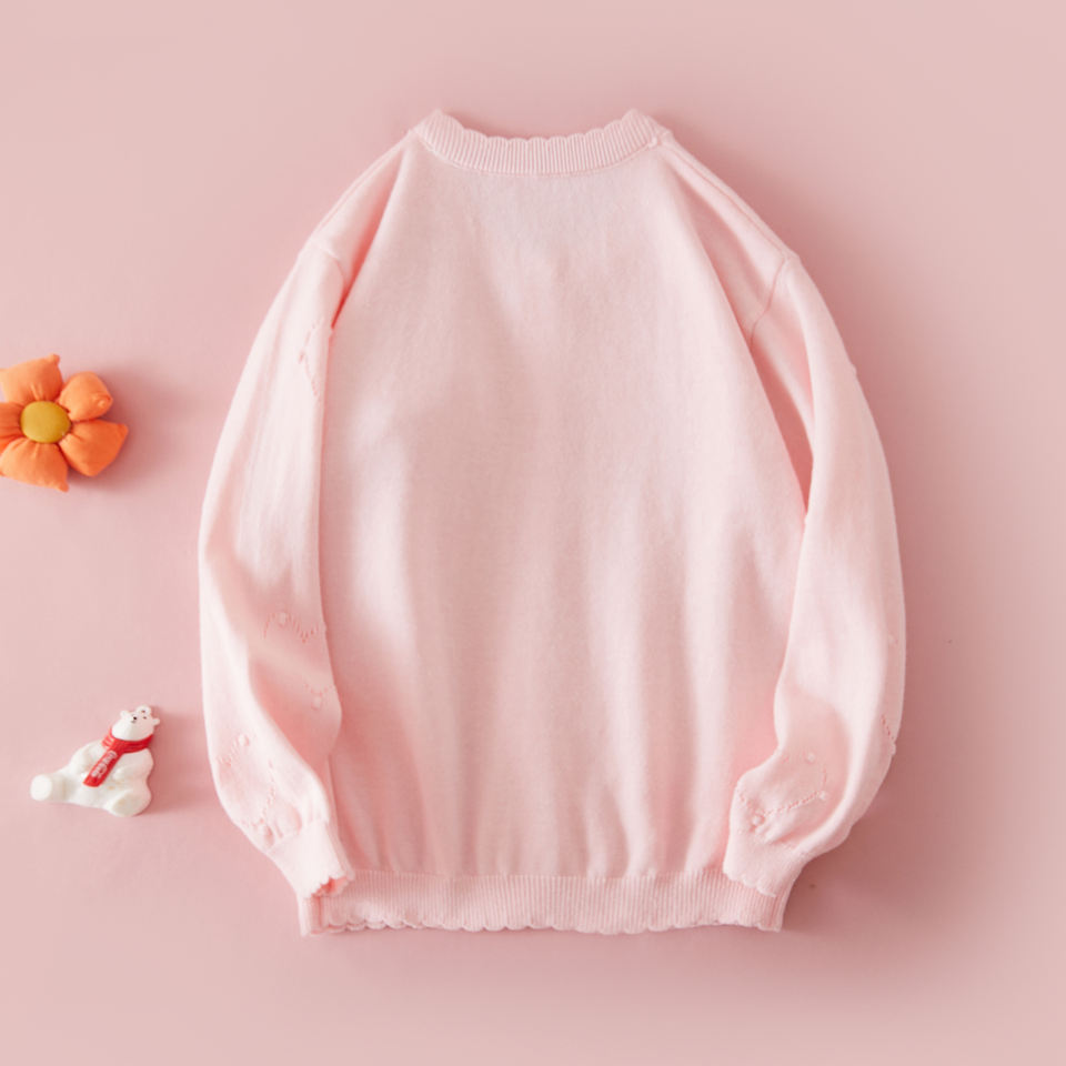 Girls Pink Knit Cardigan with Heart