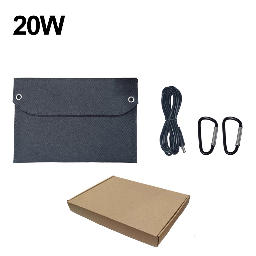 20/40/60W Monocrystalline Silicon Solar Panel Charger Outdoor Emergency Phone Charger Photovoltaic Power Supply