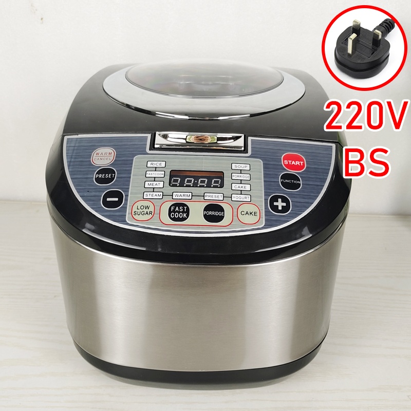 110V US Plug 5L Smart Digital Household Rice Cooker with Plastic Housing Paddle & Measuring Cup in Stock