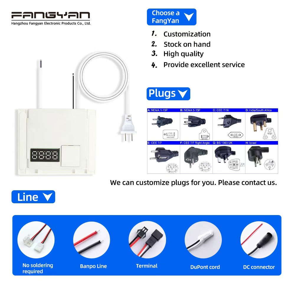 High Voltage Mirror Touch Sensor Switch with Time and Temperature Display for Connecting 110V or 220V LED Strips