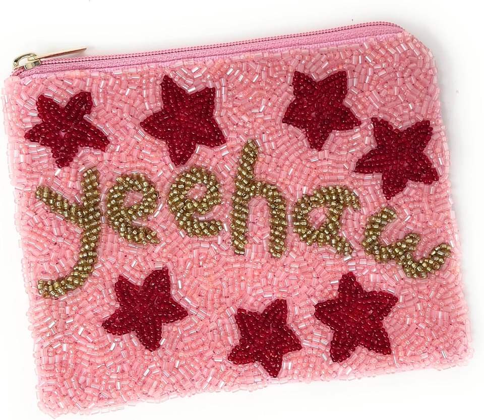 Розовый кошелек-клатч с бисером (Beaded Pink)