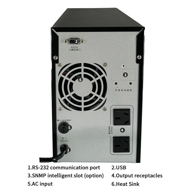 Online Uninterruptible Power Supply (UPS) Pure Sine Wave 110V/220V Single-phase with SNMP Card for Computer Lead Acid Battery