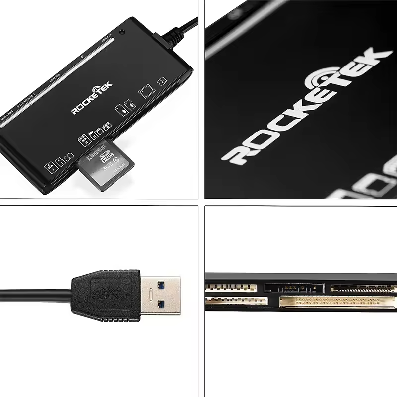 7 in 1 Multi Memory Card Reader - USB C Lighting USB3.0 Multi Card Reader for TF CF Card Reader Adapter for Phone