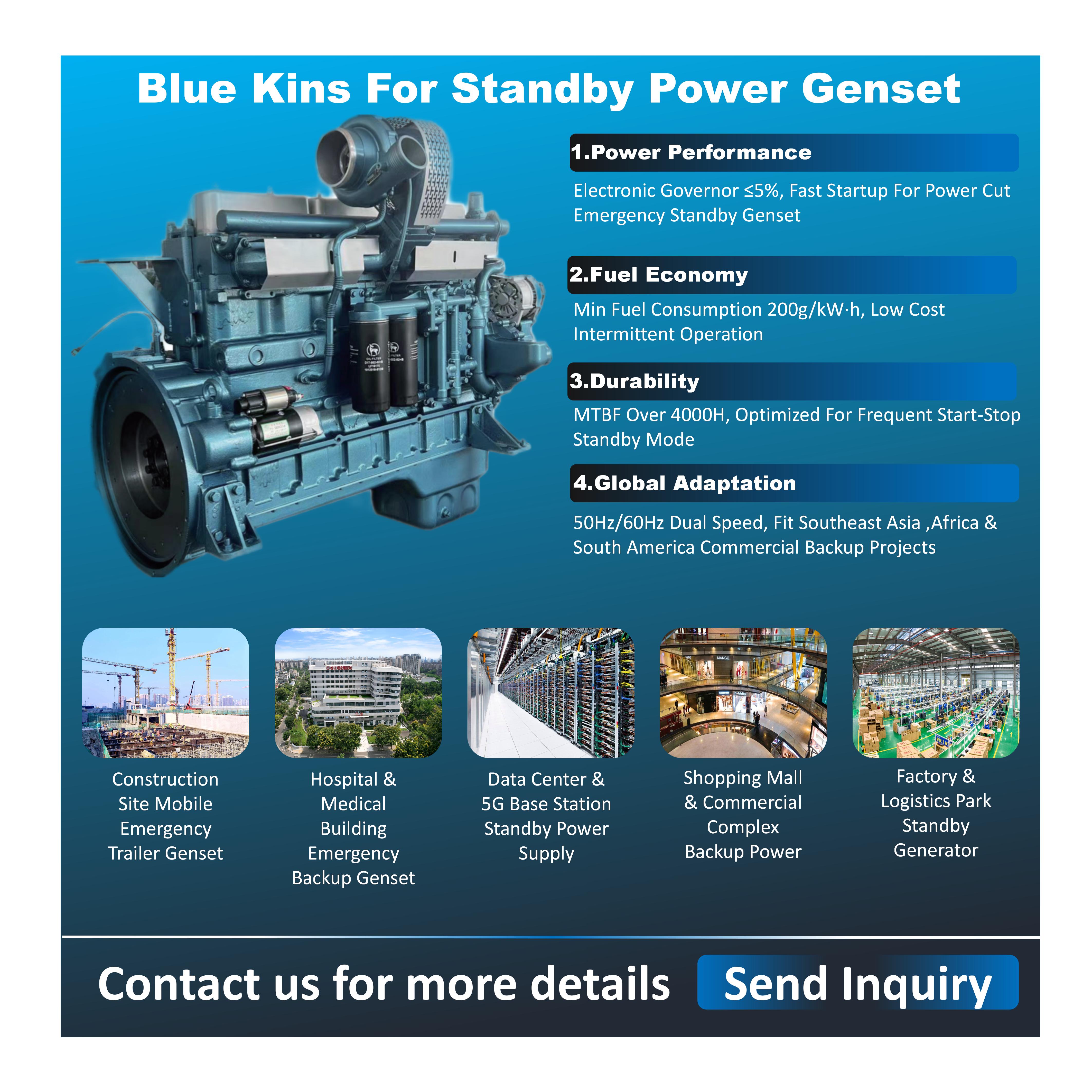 Wholesale 308KW 330KW 375KW 430KW 450KW 475KW 510KW 3-Phase Complete Diesel Engine Assembly for Hospital Hotel Emergency Power