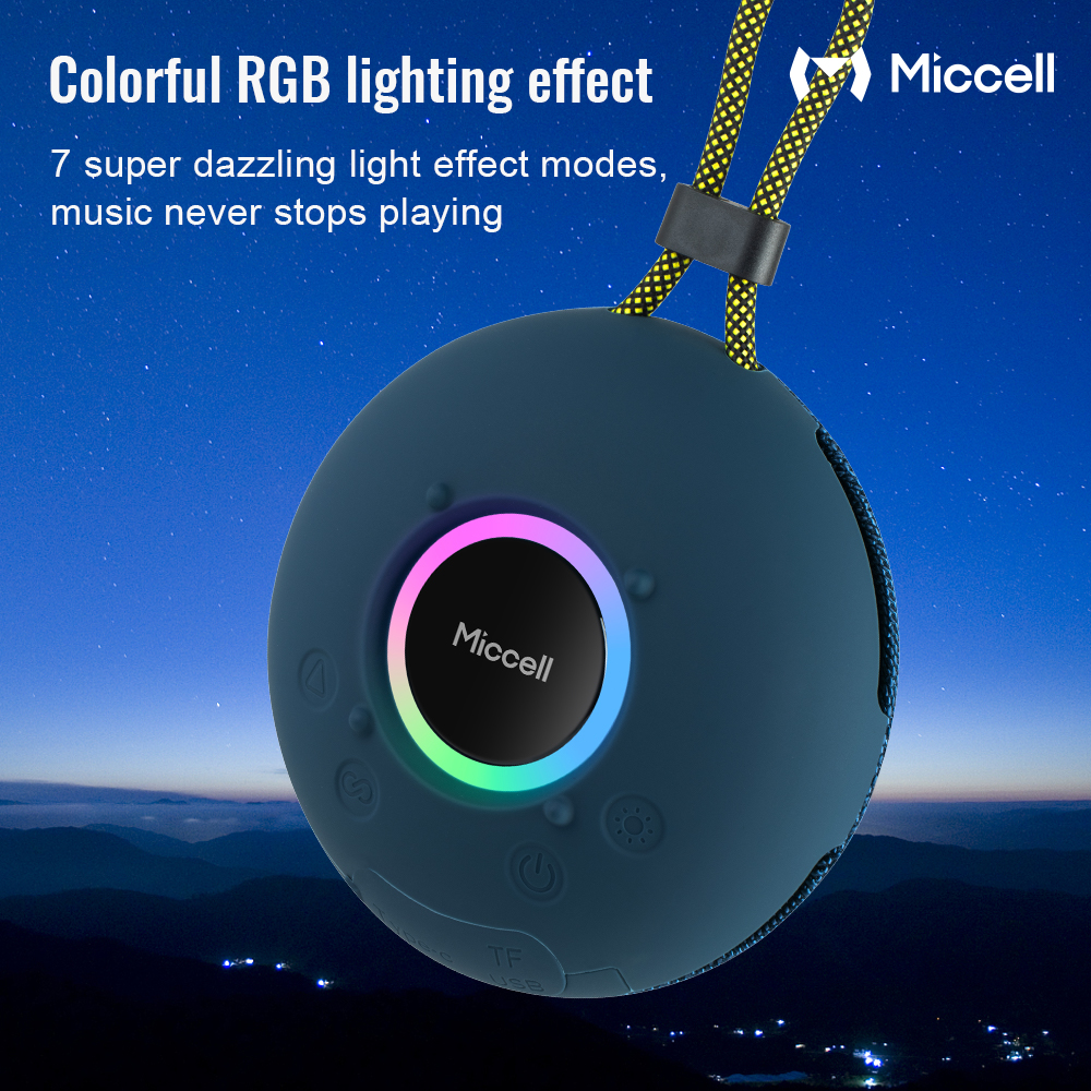 Miccell Portable Mini Speaker Wireless for 5.4 AC Powered High Quality Sound Bass Outdoor Supports TF Card FM USB Radio