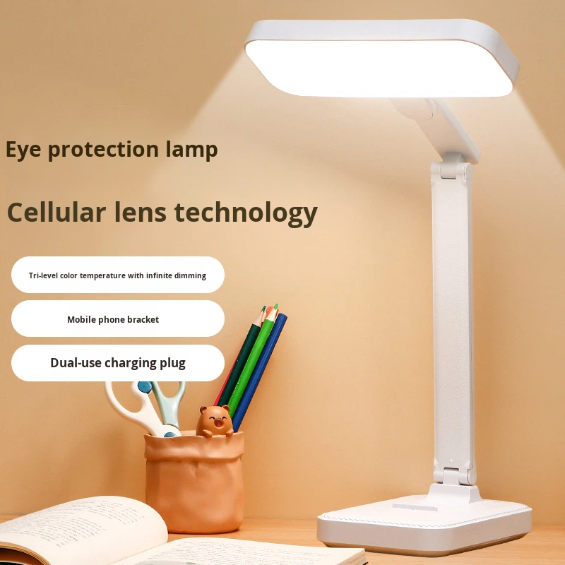 Table Lamp for Study Desk Battery Operated Reading Lamp Dimmable LED Desk Light Study Lamp for Students