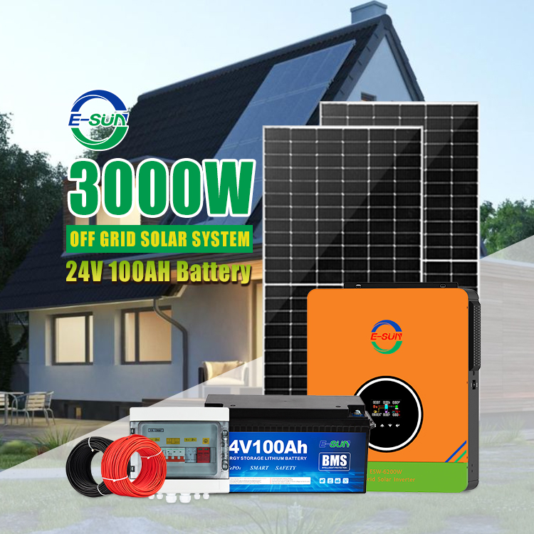 5kw Home Solar off Grid Systems 3kw Lifepo4 Battery Complete Kit Set Hybrid 5000W Solar Panels Energy System for Power Storage