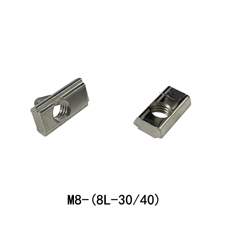 China  manufacturer  Rohs  Oem odm  5807 5808  m6 m8   Roll-in T-Nuts with leaf  for 30 40   Aluminium Profile