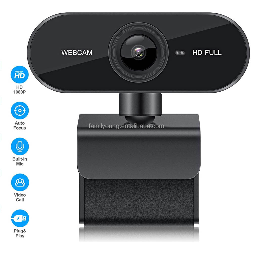 360 Degree Rotation HD Webcam 1080P USB Web Camera With Microphone for PC Game Live Web Cam Video Call Computer Camera Streaming